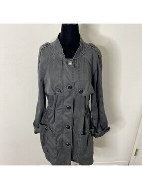 Free People Not Your Brother’s Longline Surplus Utility Gray Cargo Jacket Small